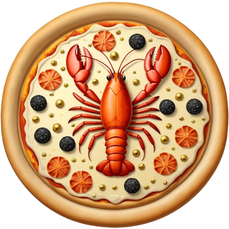 The most expensive pizza in the world with gold leaf, caviar, truffles, and lobster toppings emoji