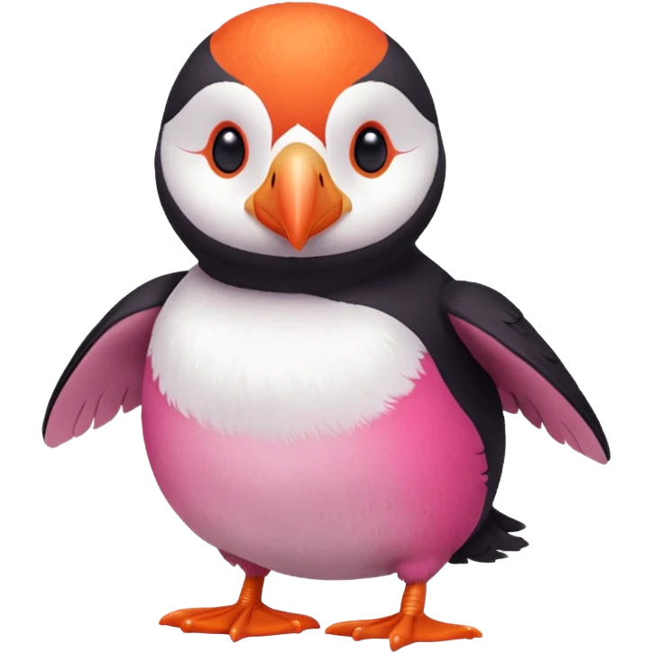 pink puffin stuffinf emoji