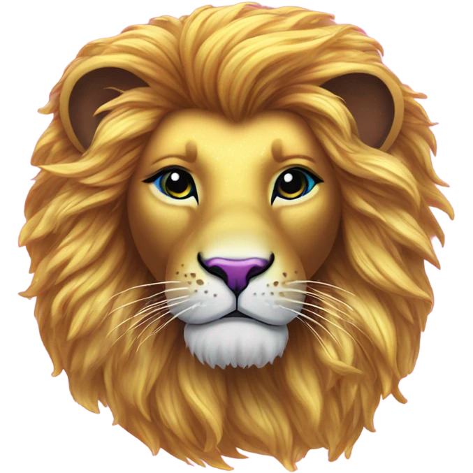 Lisa frank lion with glitter mane emoji