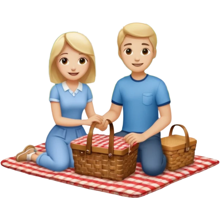 Couple + picnic basket, Park Visitors. emoji