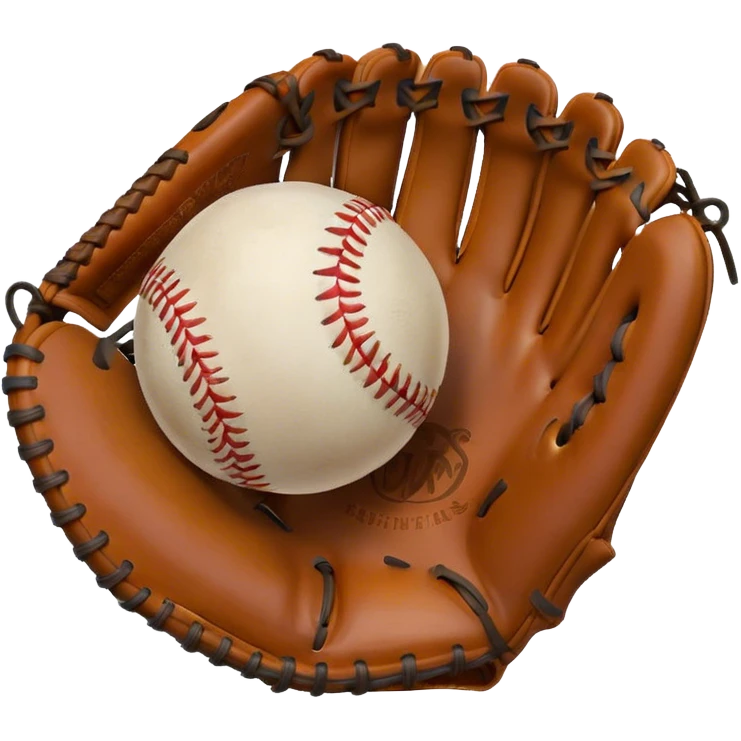 Baseball in baseball glove in pitchers hand emoji