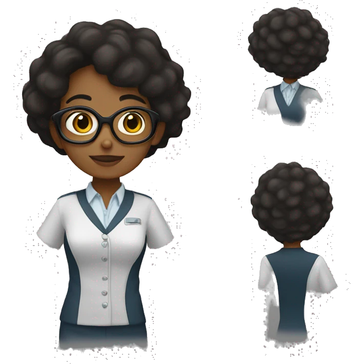 Profesora pelo negro lentes emoji