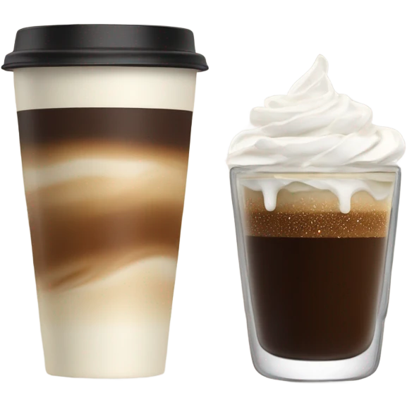 raf coffee with cream and sugar in a glass cup emoji