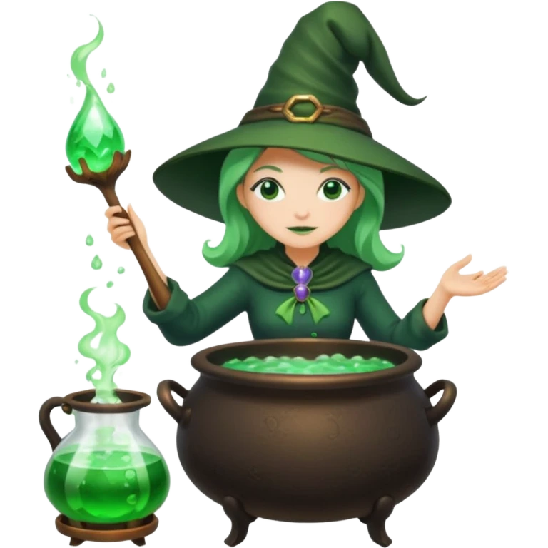 green witch cooking potion emoji