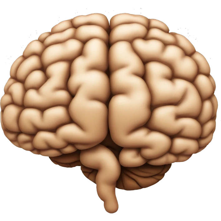 the human brain ,brown in color with its ends melting emoji
