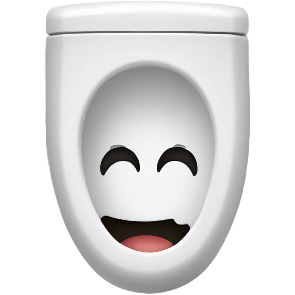 A smiling face inside of a toilet bowl emoji