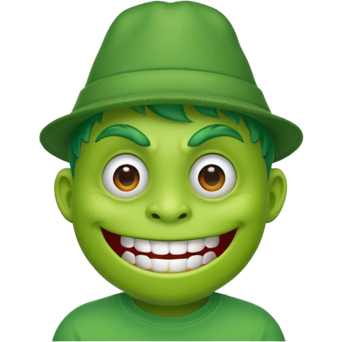 monster with green hat and t shirt emoji