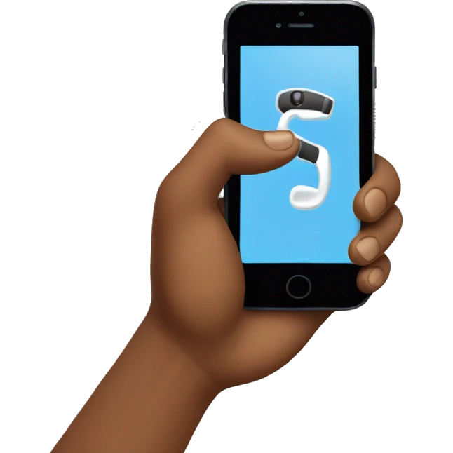 hand holding a phone emoji
