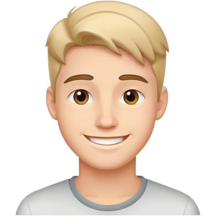 young man with a friendly smile emoji