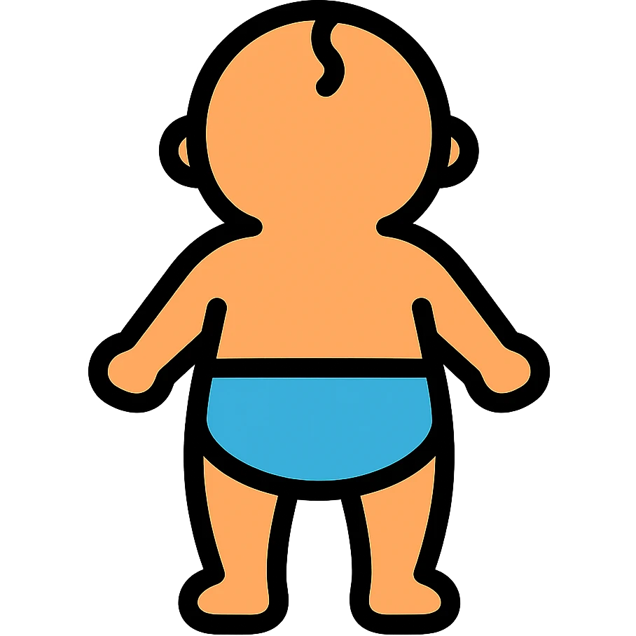 color outline icon of a baby standing with back facing emoji
