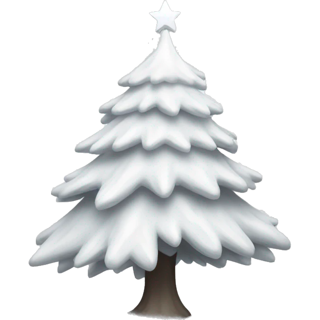 Aesthetic white Christmas tree with white ball emoji