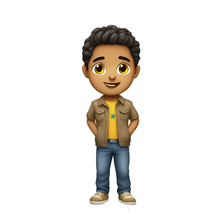 Niño rubio con pelo y  emoji