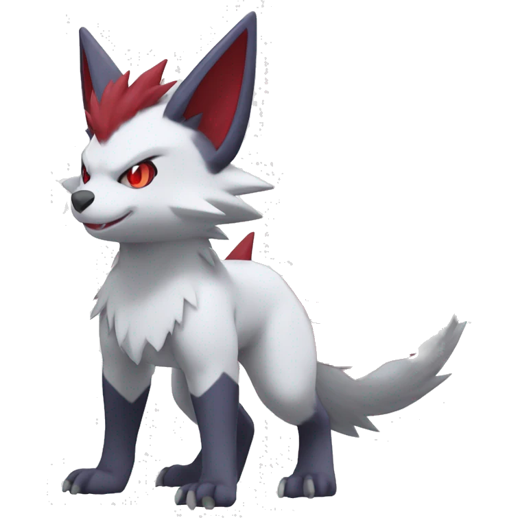 Anthro Cool Edgy Cute Chibi Shiny Zangoose-Zoroark-Fakemon-Pokémon Full Body Detailed High Quality emoji