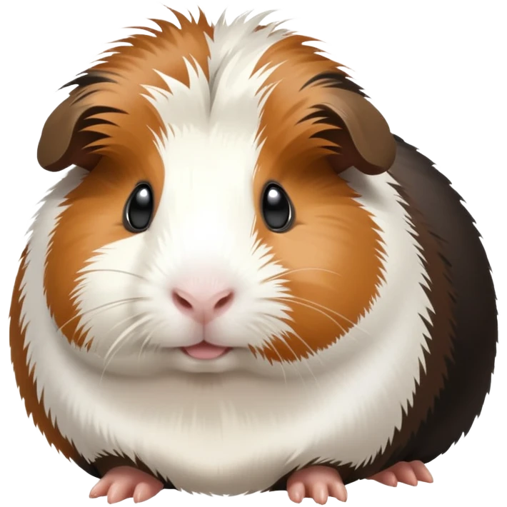 Black brown and white guinea pig emoji