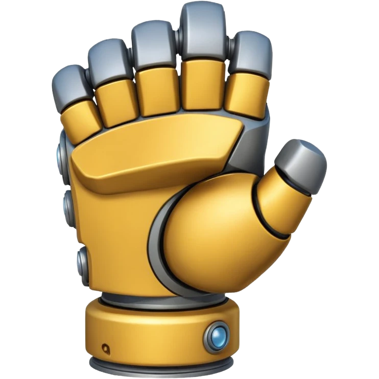 bulky robot fist, three-quarter view, emoji style emoji