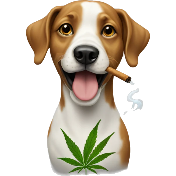 Happy dog smoking weed  emoji