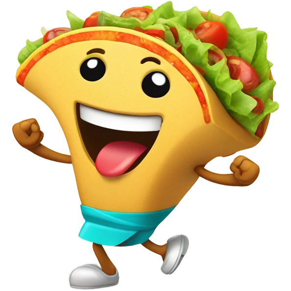 taco dancing with middle fingers up emoji
