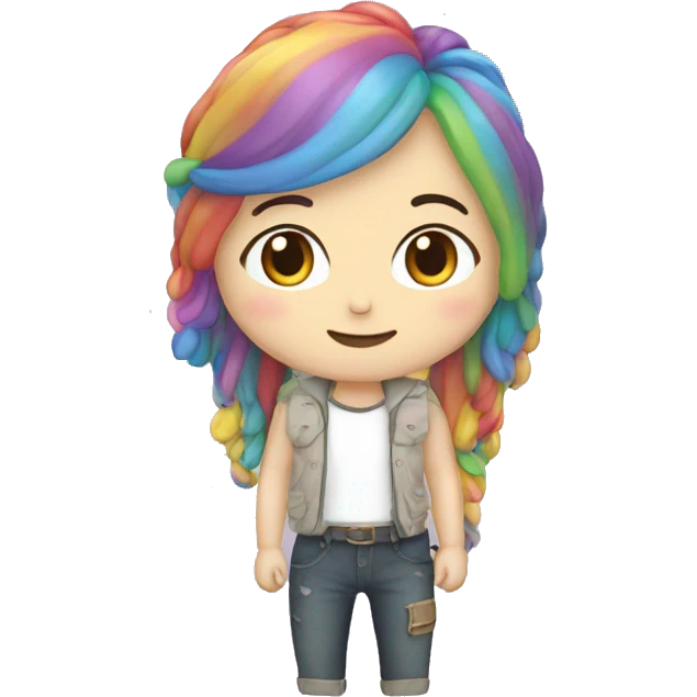 Cœur avec arc en ciel emoji