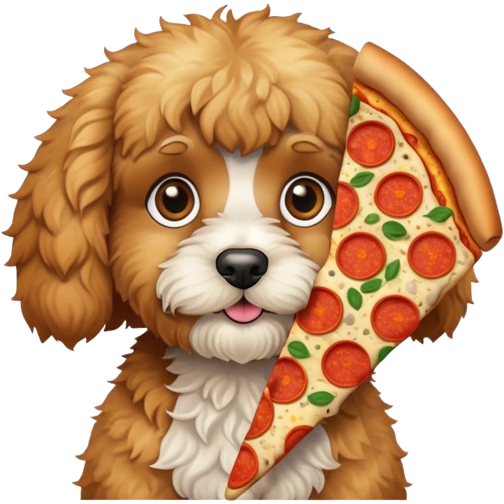 cockapoo with pizza emoji