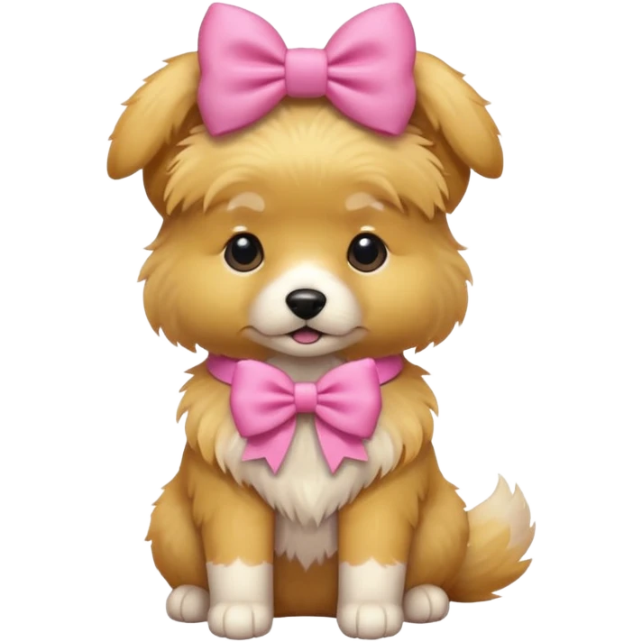 dog with a pink bow  emoji