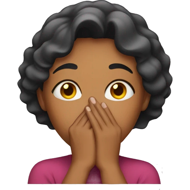 woman covering mouth with hand emoji