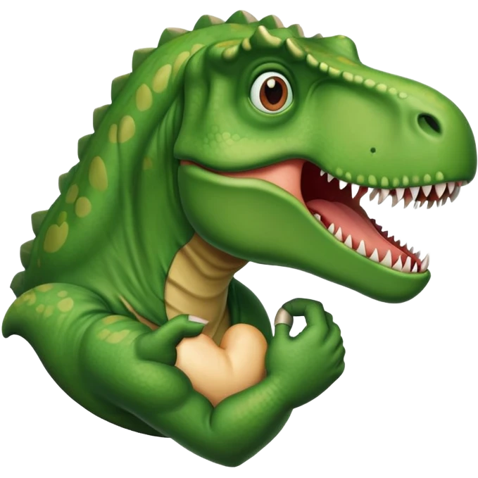 Trex making a heart sign emoji