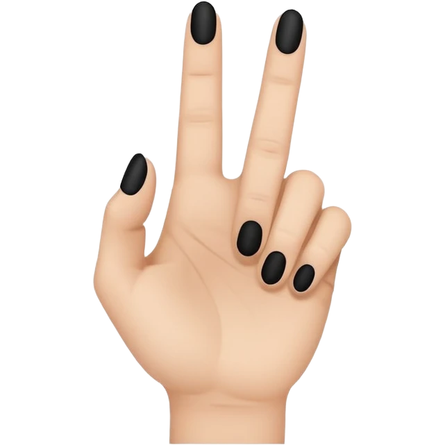 Minimal emoji icon of a human hand showing one finger, small black tattoo of the number 8 centered on the finger, thin line style, flat emoji design, simplified shape, neutral skin tone, centered, transparent background emoji