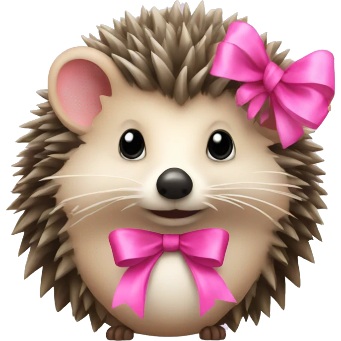 hedgehog with a pink bow emoji