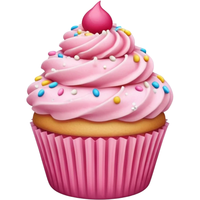 Cupcake with pink icing emoji