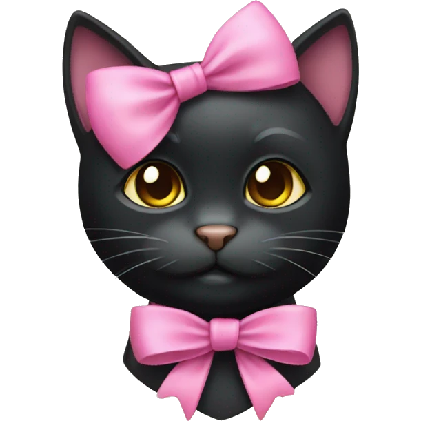 Black cat with pink bow  emoji