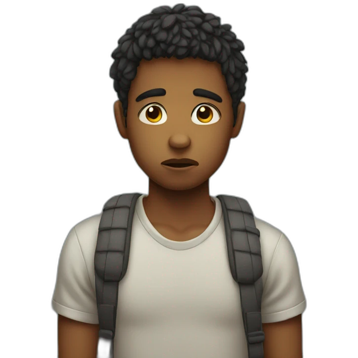 Sad cute boy emoji