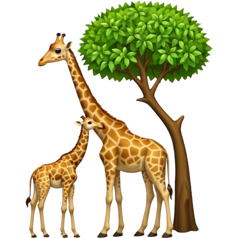 giraffe eating leaves from a tree emoji