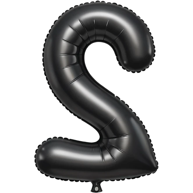 metallic black balloon number 1, classic emoji style emoji