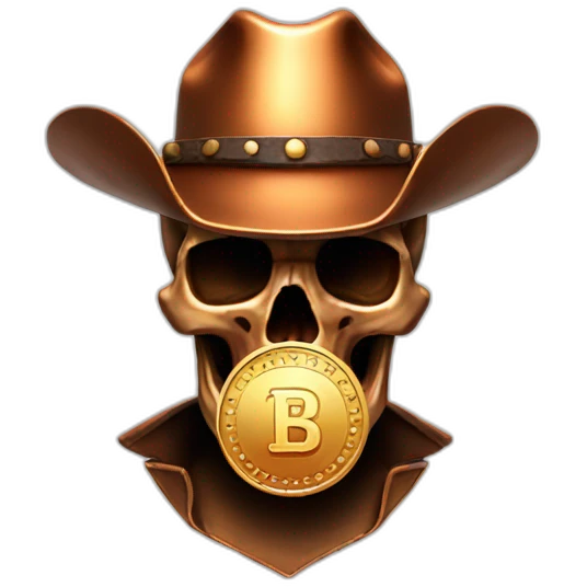 skull-copper-with-cowboy-hat-COIN emoji