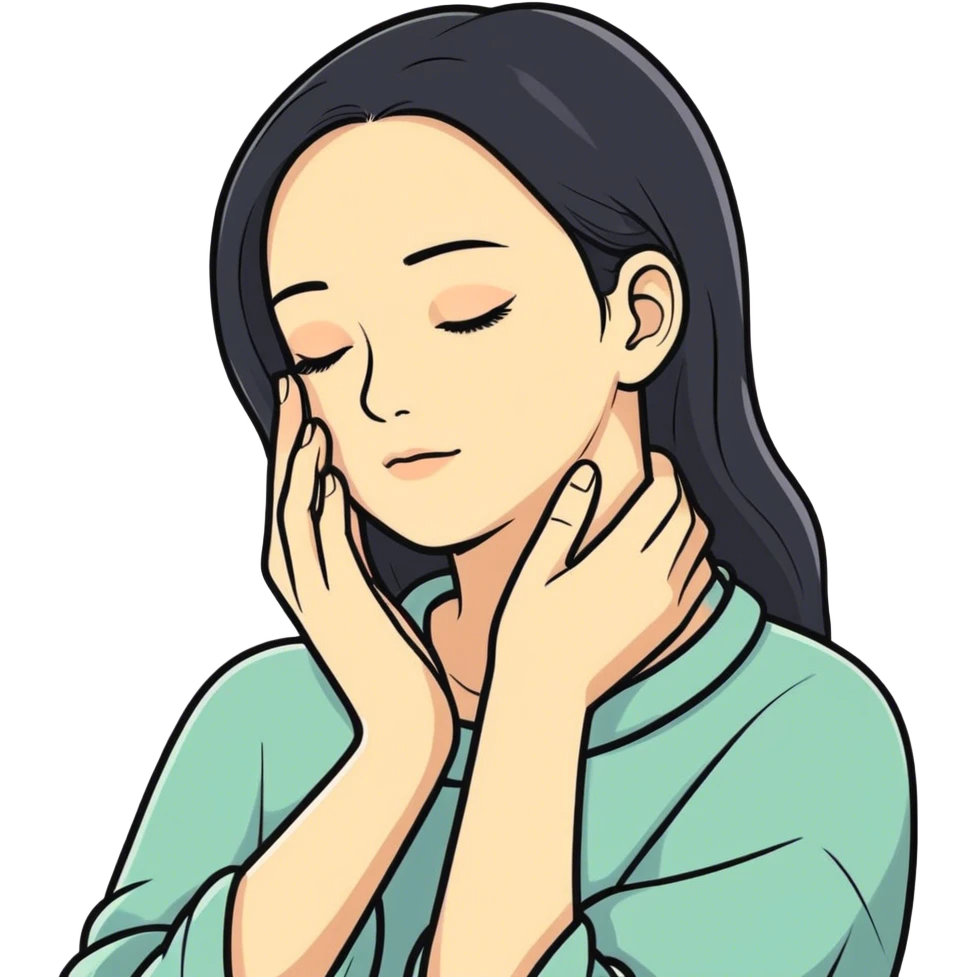 Woman with hands on her neck  emoji