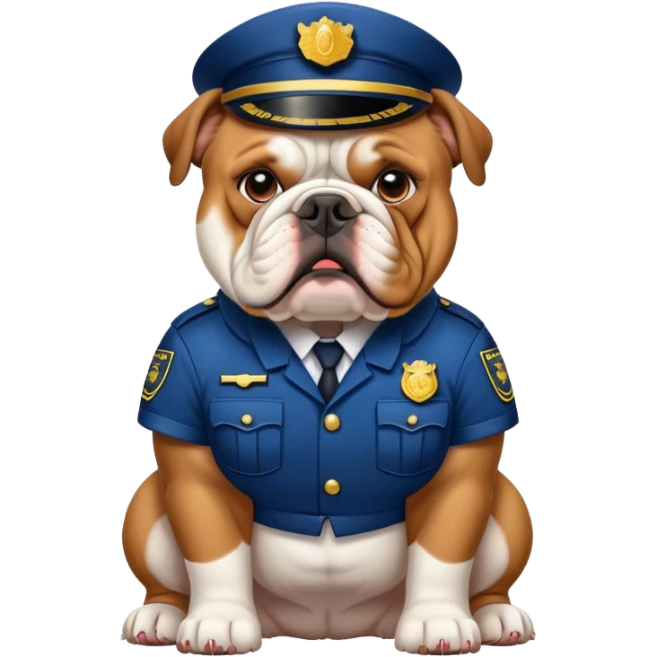 english bulldog in a security uniform emoji