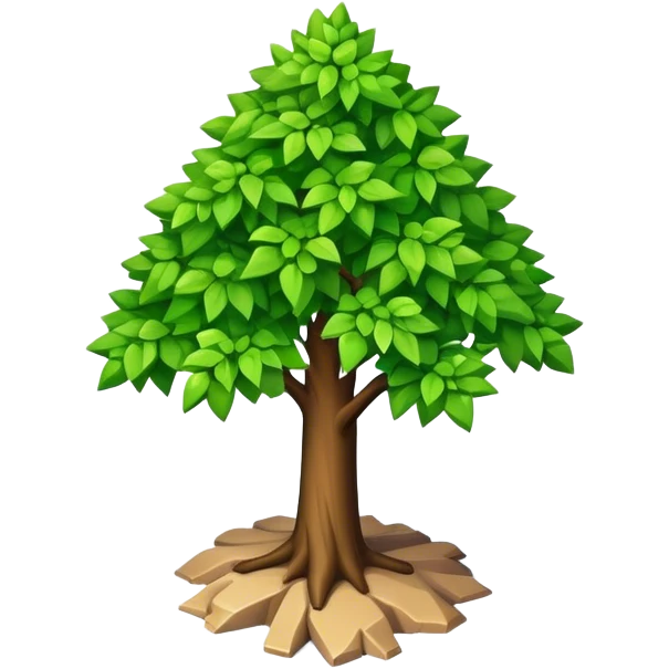 isometric rugged small simple tree emoji