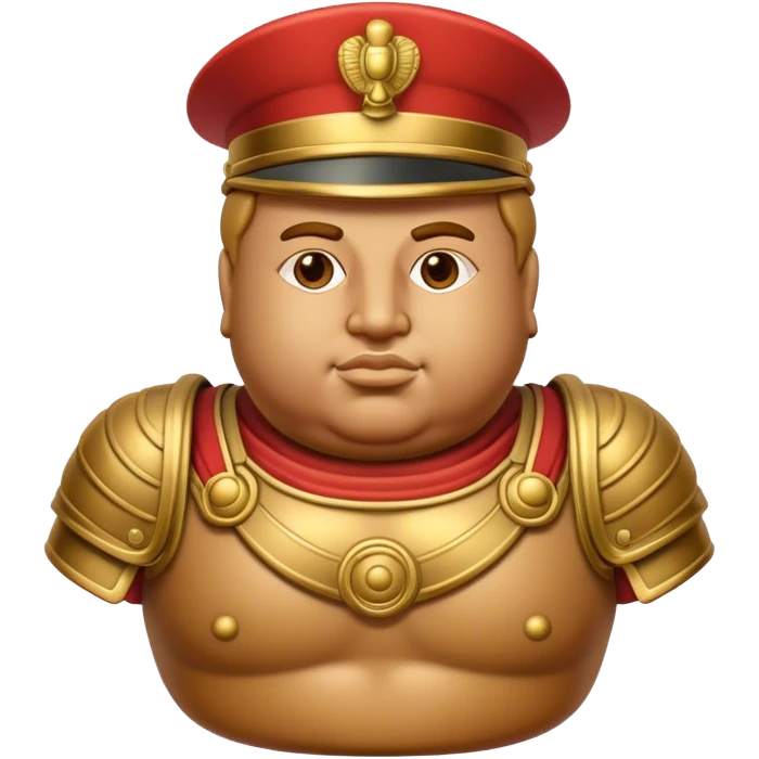 Cinematic Realistic Botero Bronze Roman fat Soldier Emoji. emoji