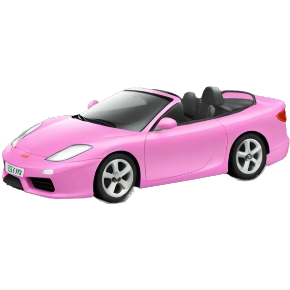 Coche de Fórmula 1 de color rosa emoji