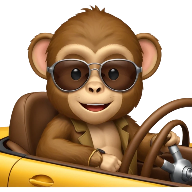 a monkey driving a car
 emoji
