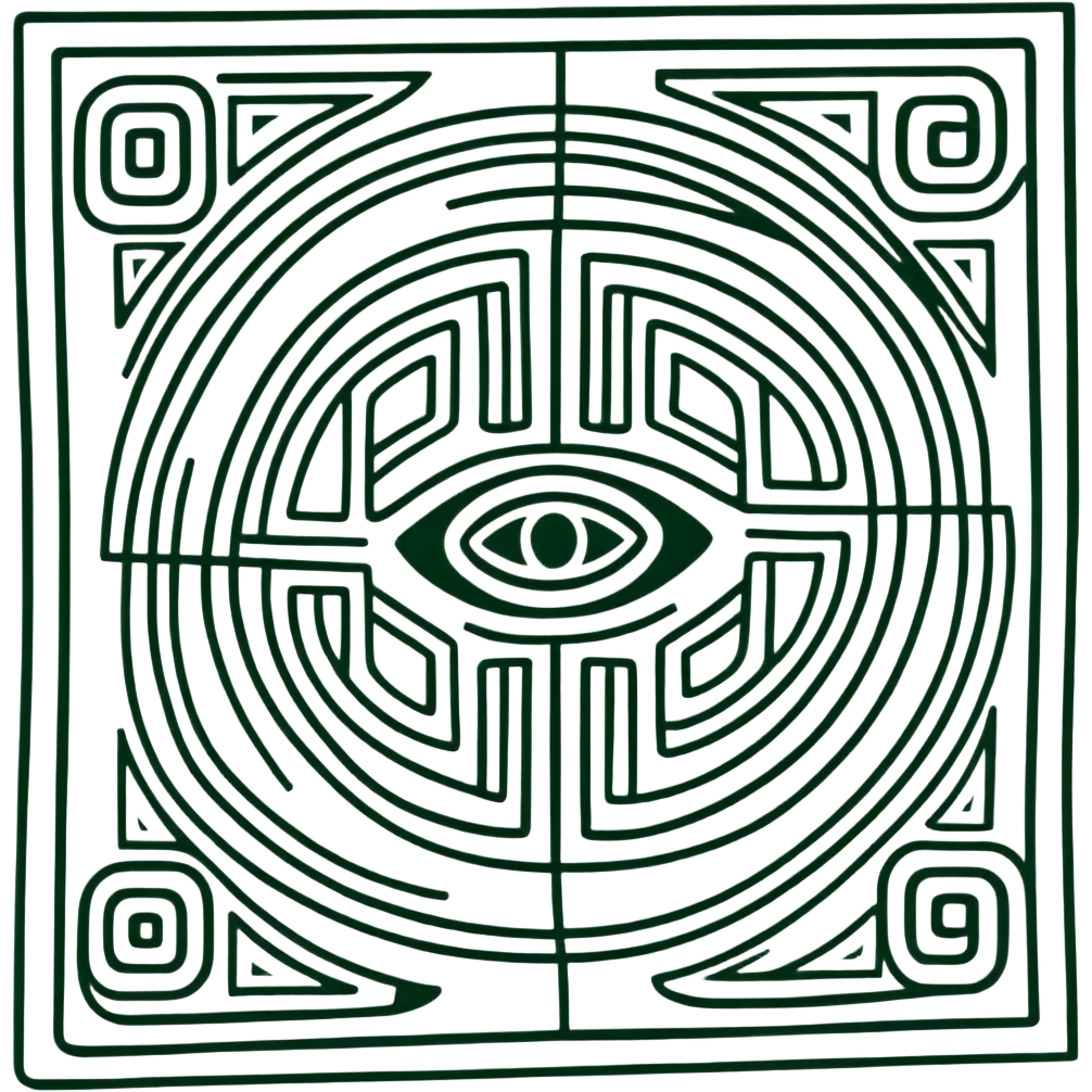 Perfect geometric Maya glyph for message received, absolutely precise shapes, ONLY white and dark green color, hieroglyphic style emoji