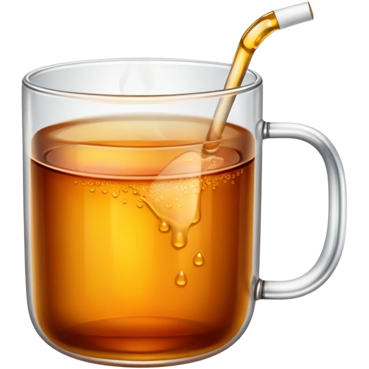 Cup of tea in a glass mug emoji