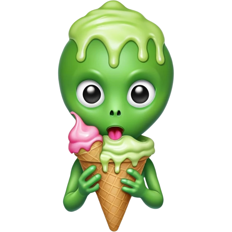 Alien eating ice cream  emoji