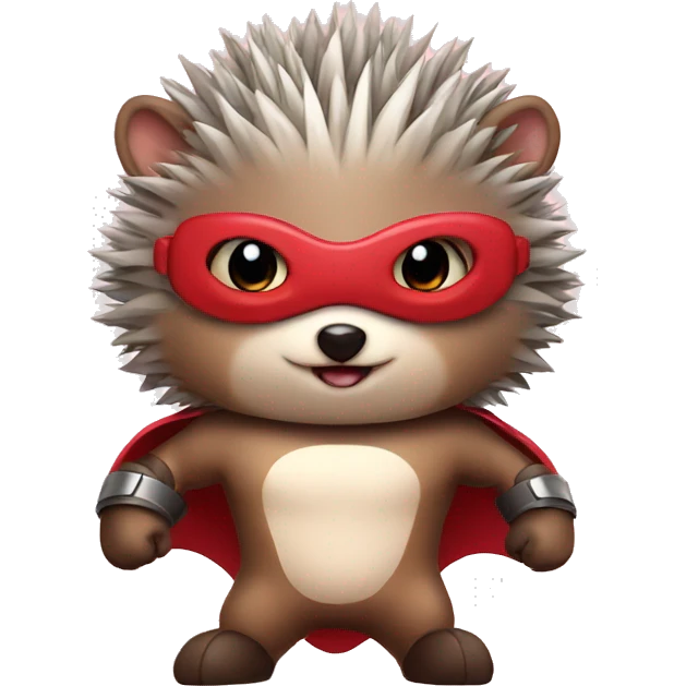 cute hedgehog superhero emoji
