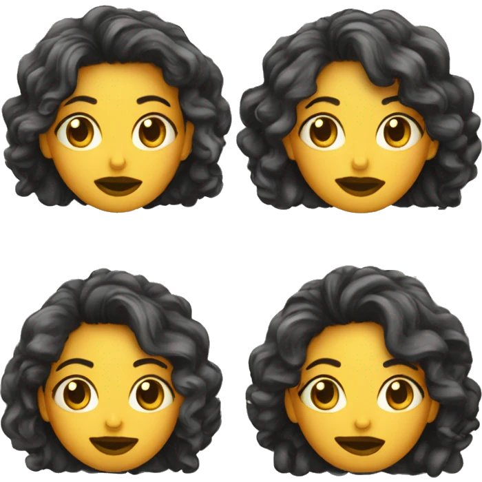 emoji con una cejaa levantada y los labios inchados y un moño en el pelo emoji