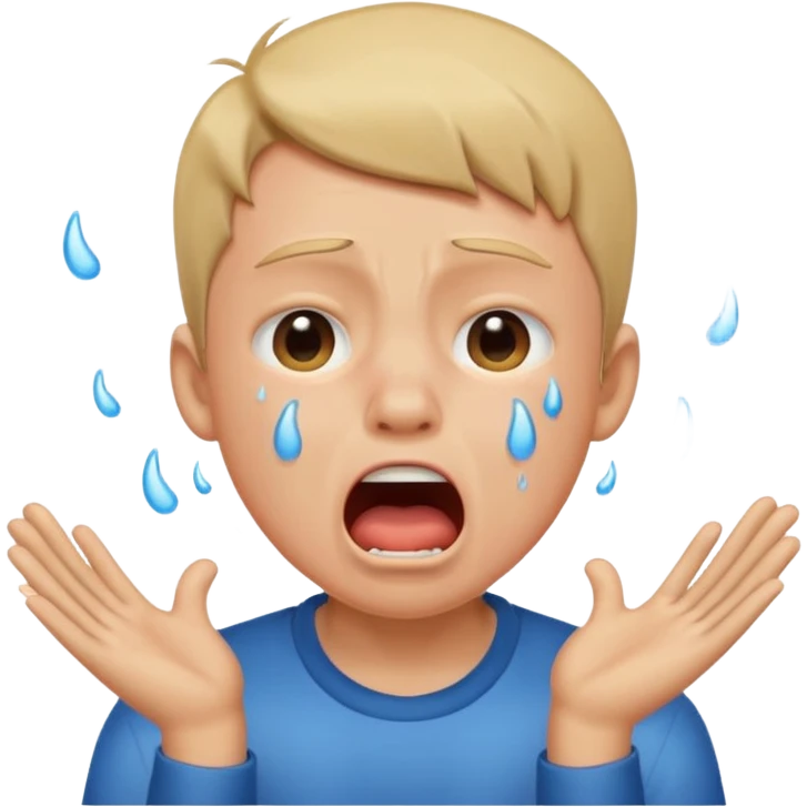 boy crying with shout emoji