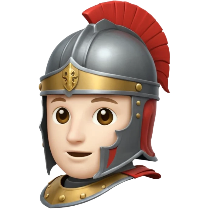 round emoji head with roman empire gray knight helmet emoji