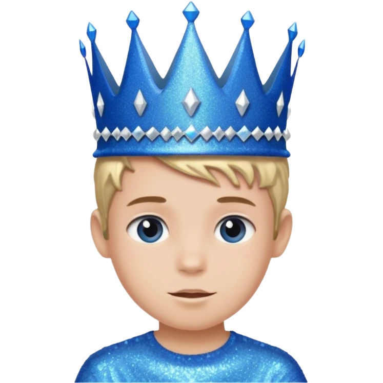 blue Boy glitter crown emoji