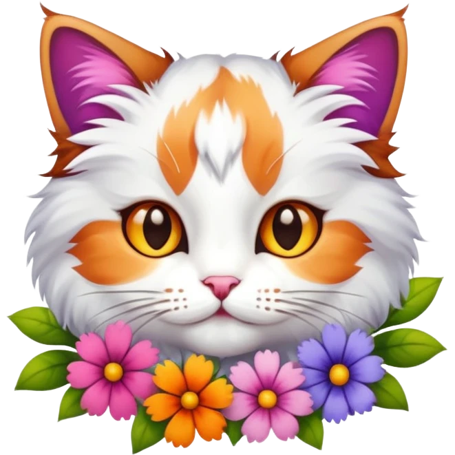 Cat with flowers on them emoji