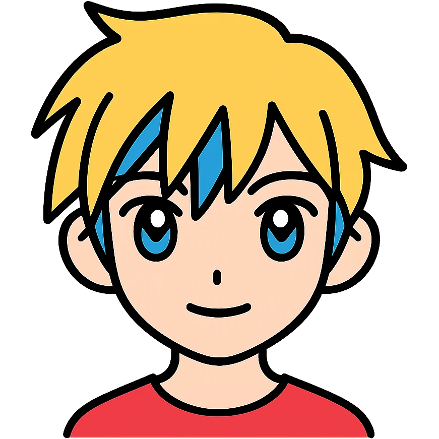 anime character face, modern icon style, clean lines, simple color palette, expressive eyes, minimal background emoji